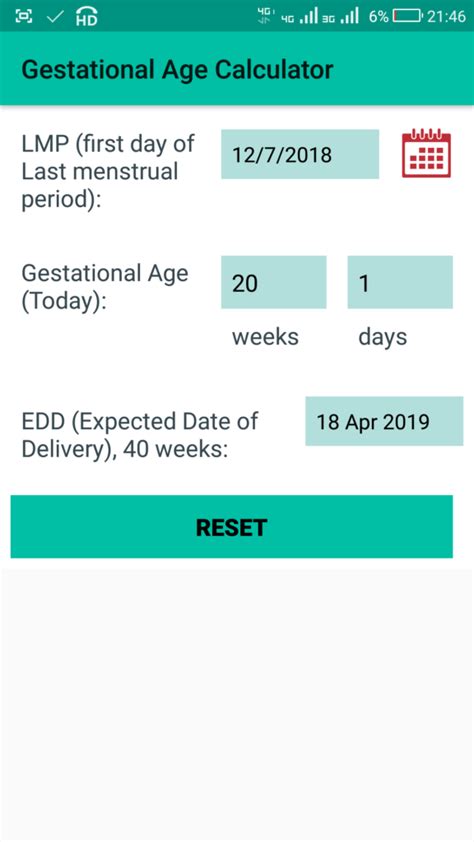 Gestational Age Calculator This gestational age calculator determines probable ovulation, fertility window and the gestation age with characteristic fetal development in the pregnancy, week by week. . Gestational age calculator